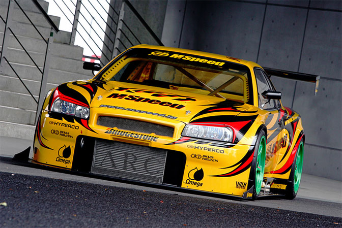 The MSpeed R34 is probably the lightest R34 TimeAttack car Dry 1190kg